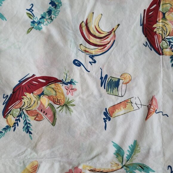 2 POTTERY BARN Tropical Print Euro Shams 26" X 26" Fruit Floral Palm - Picture 6 of 7
